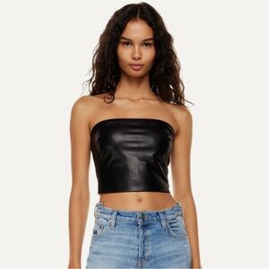 Aritzia Cropped Vegan Leather Tube Top